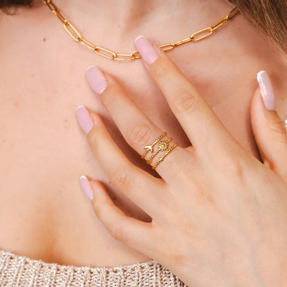 Ring Sky Adjustable 18K Gold Plated in 18K gold-plated – Meiva ring view 4