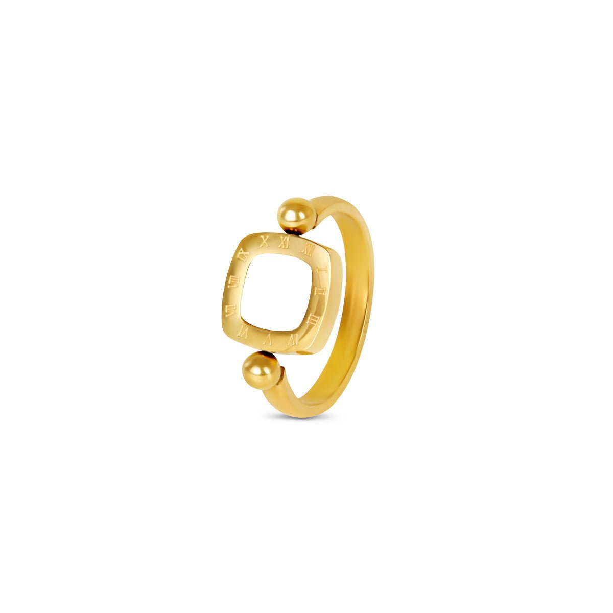 Ring Rotating Square Charm 18K Gold-Plated in 18K gold-plated – Meiva ring