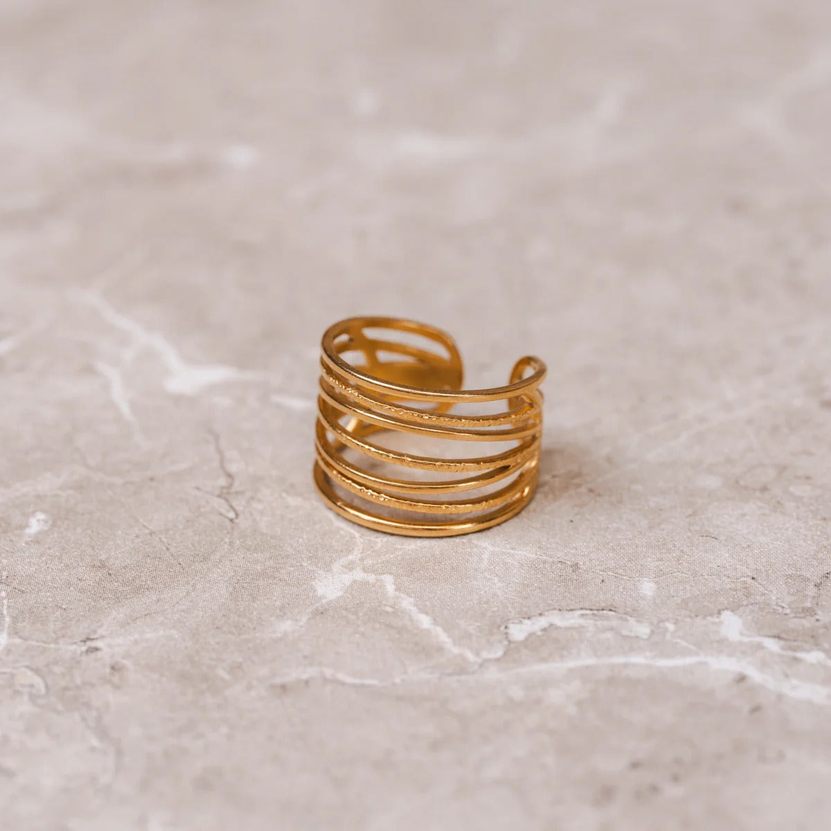 Ring Woven Adjustable 18K Gold Plated in 18K gold-plated – Meiva ring view 2