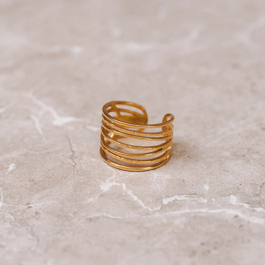 Ring Woven Adjustable 18K Gold Plated in 18K gold-plated – Meiva ring view 2