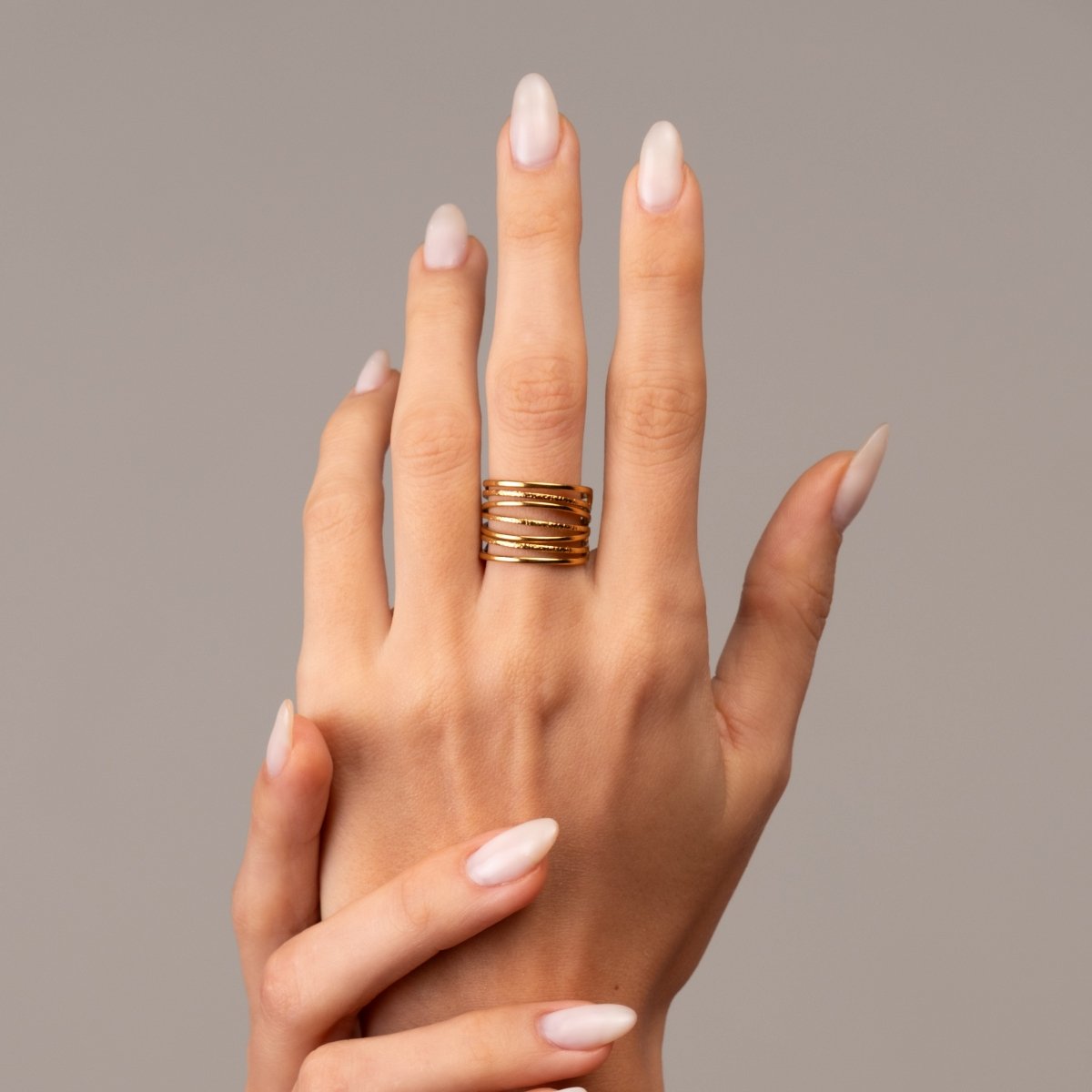 Ring Woven Adjustable 18K Gold Plated in 18K gold-plated – Meiva ring view 4