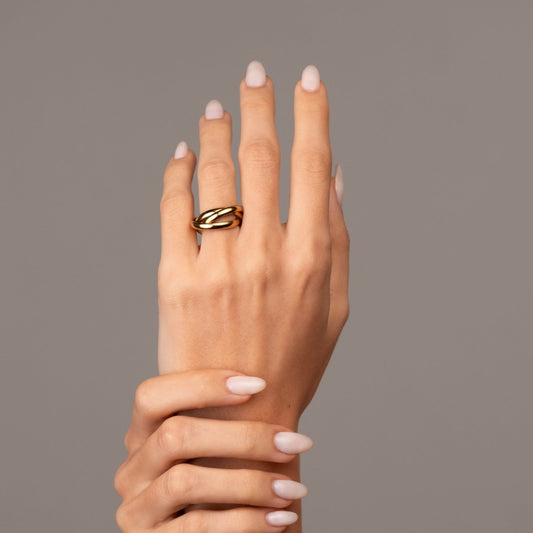 Ring Trinity 18K Gold Plated in 18K gold-plated – Meiva ring view 2