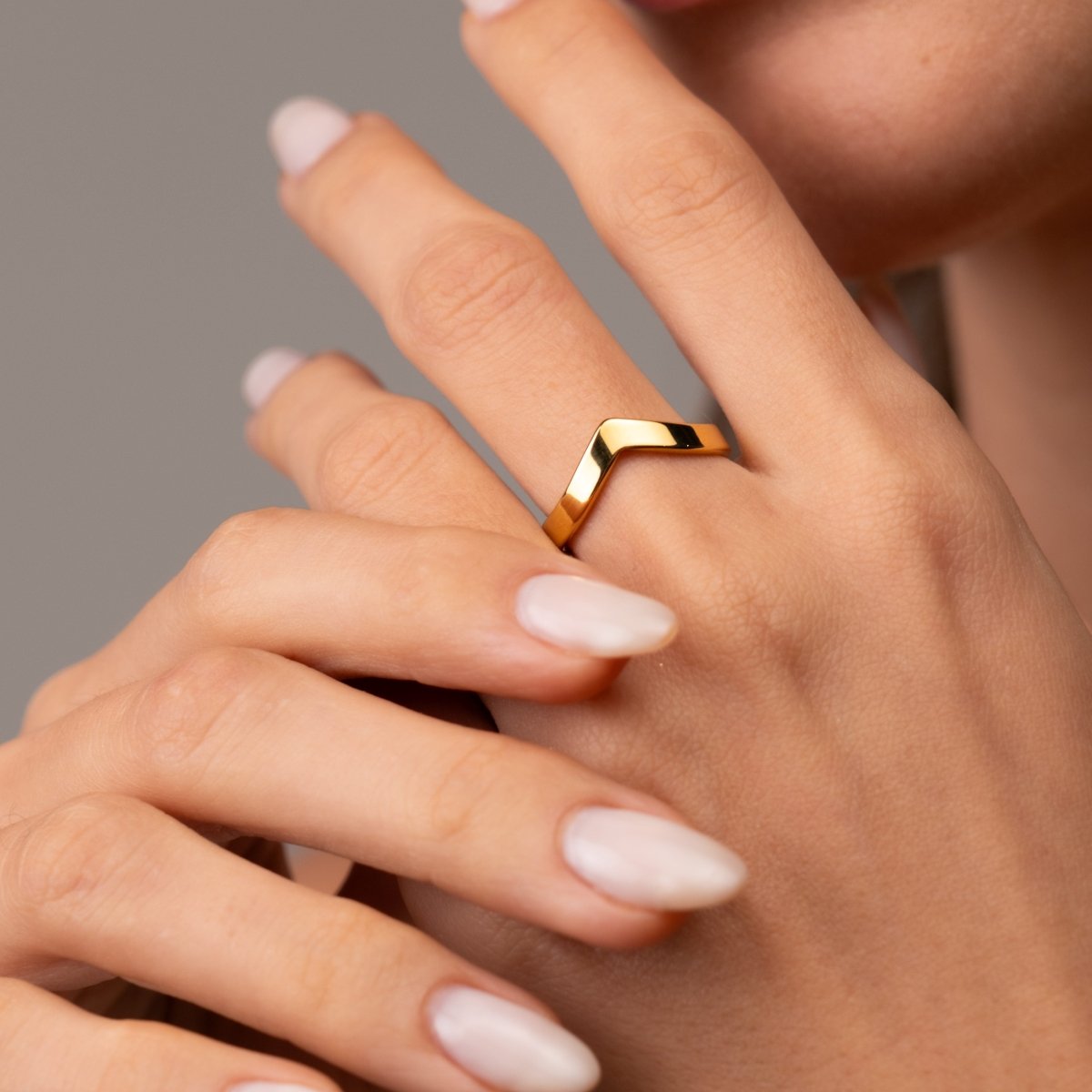 Ring Smooth Trinity 18K Gold Plated in 18K gold-plated – Meiva ring view 3