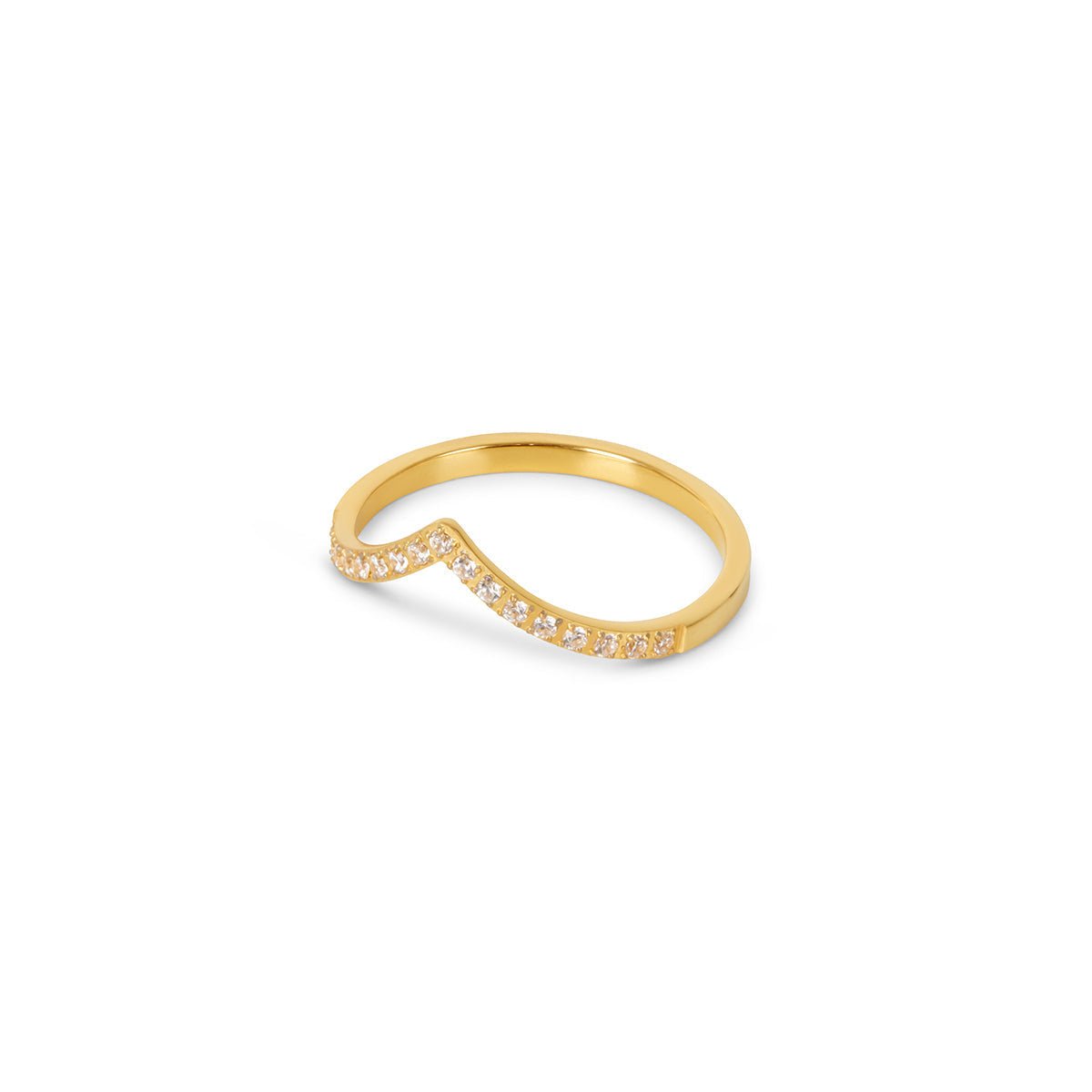 Ring Trinity Cubic Zirconia 18K Gold Plated in 18K gold-plated, zirconia – Meiva ring
