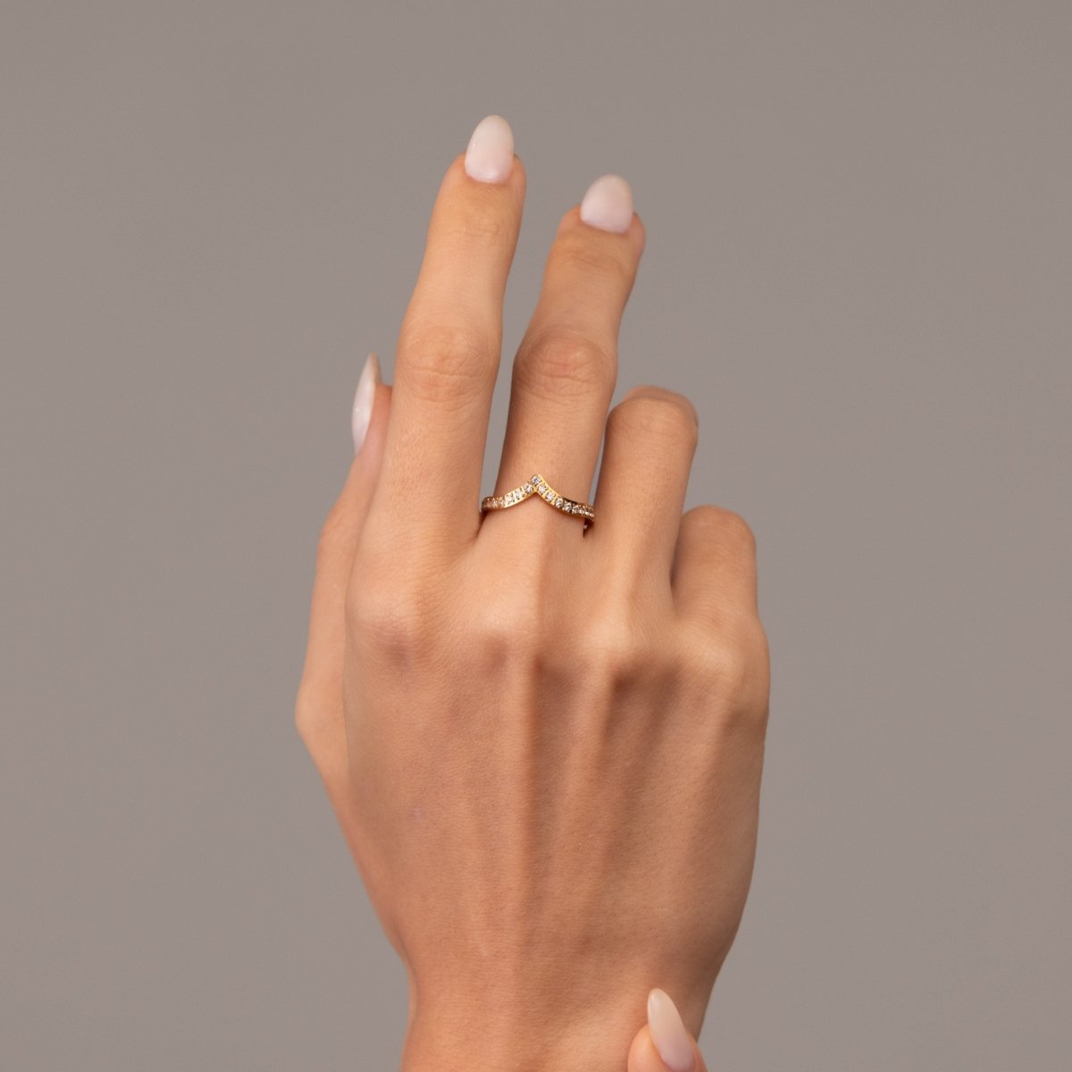 Ring Trinity Cubic Zirconia 18K Gold Plated in 18K gold-plated, zirconia – Meiva ring view 2