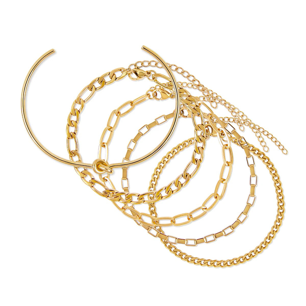 Set Elegance Bracelets and Knot Bangle 18K Gold Plated in 18K gold-plated – Meiva bracelet