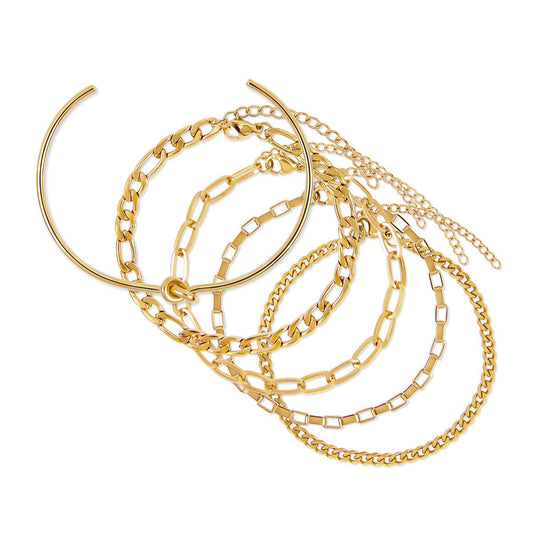 Set Elegance Bracelets and Knot Bangle 18K Gold Plated in 18K gold-plated – Meiva bracelet
