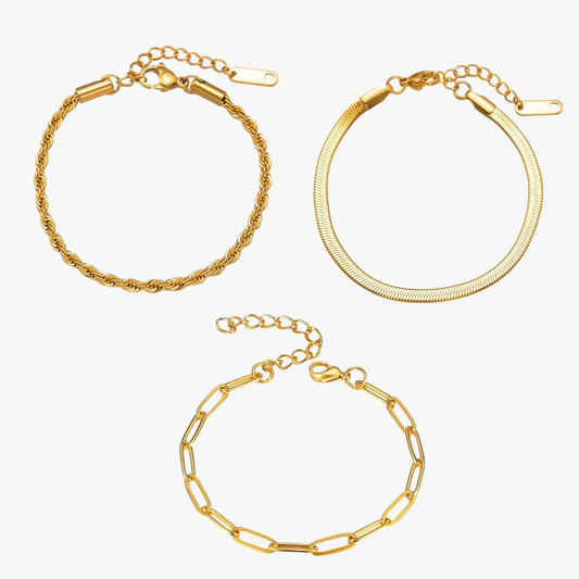 Set Essential Bracelet 18K Gold Plated in 18K gold-plated – Meiva bracelet