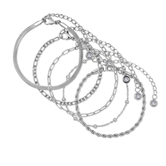 Set Glamour Cubic Zirconia Bracelet in Silver in zirconia – Meiva bracelet