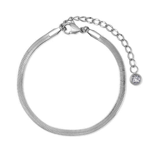 Set Glamour Cubic Zirconia Bracelet in Silver in zirconia – Meiva bracelet view 2