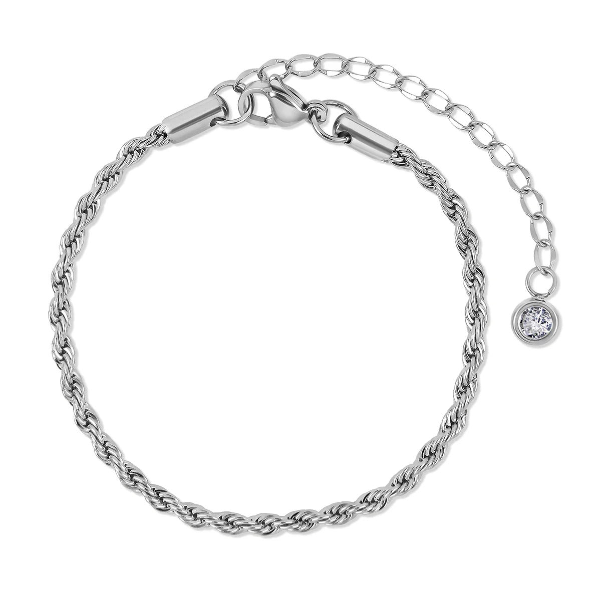 Set Glamour Cubic Zirconia Bracelet in Silver in zirconia – Meiva bracelet view 5