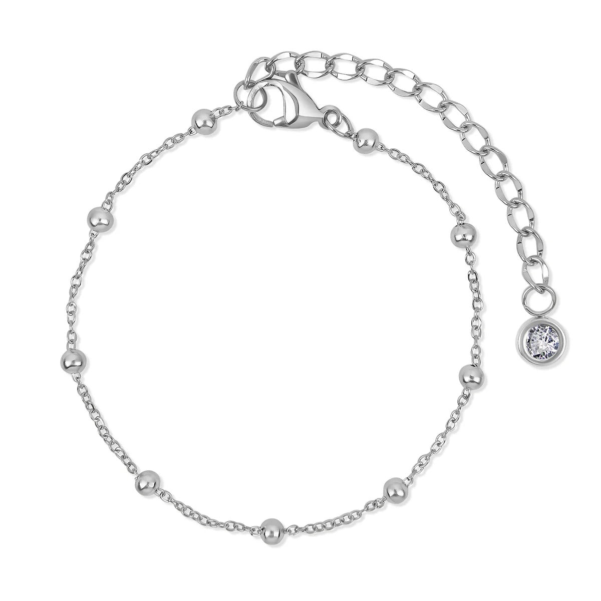Set Glamour Cubic Zirconia Bracelet in Silver in zirconia – Meiva bracelet view 6